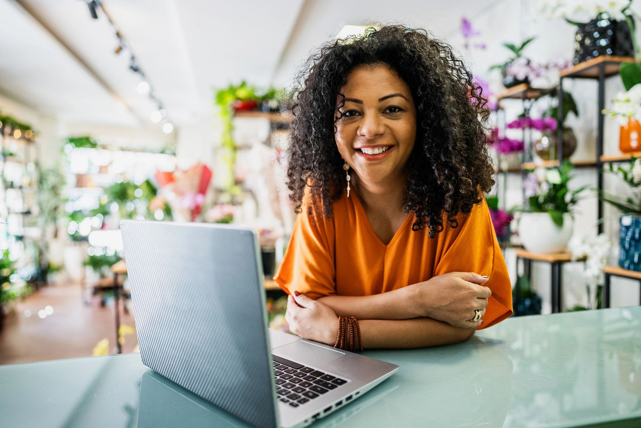 Small business owner portrait in store